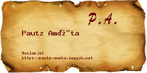 Pautz Amáta névjegykártya